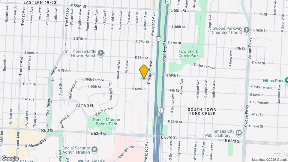 5919 Wabash Ave Map and Location Details