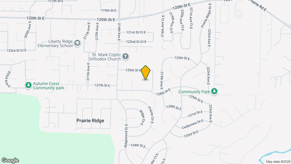 12615 216th Ave Ct E Mapa y Detalles de la Ubicación