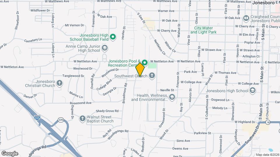 1400 W College Ave Map and Location Details