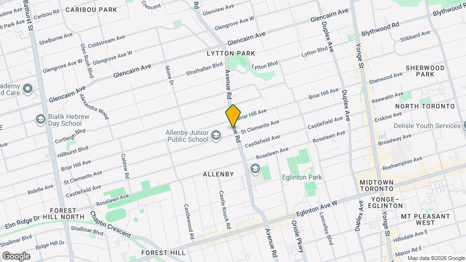 1162 Avenue Rd, Unit Upper Map and Location Details