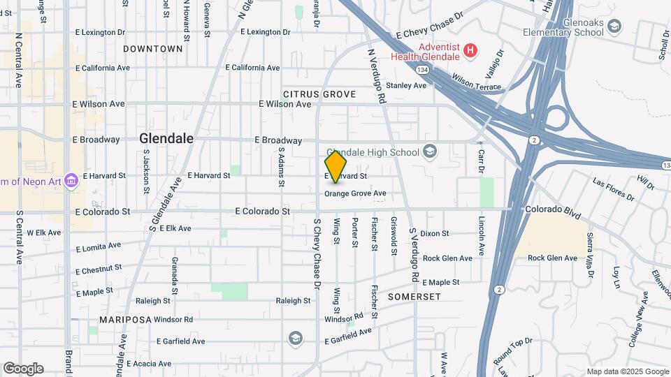 1227 Orange Grove Ave Map and Location Details