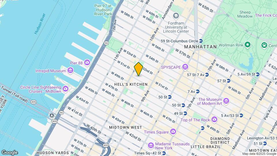 443 W 50th St Map and Location Details