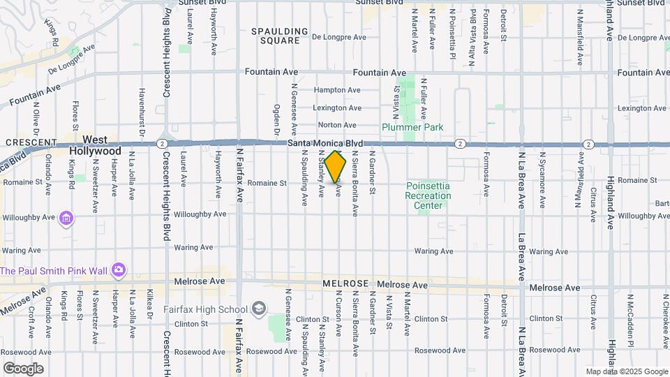 945 N Curson Ave Map and Location Details