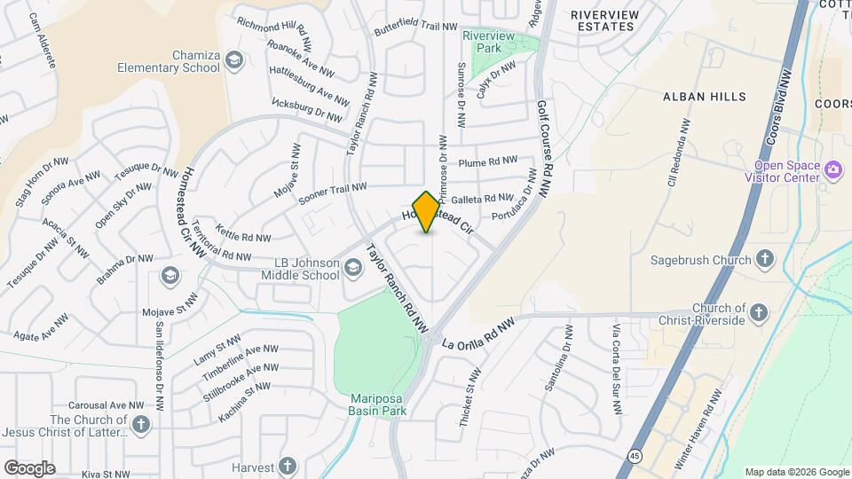 6705 Mesa Solana Pl NW Map and Location Details