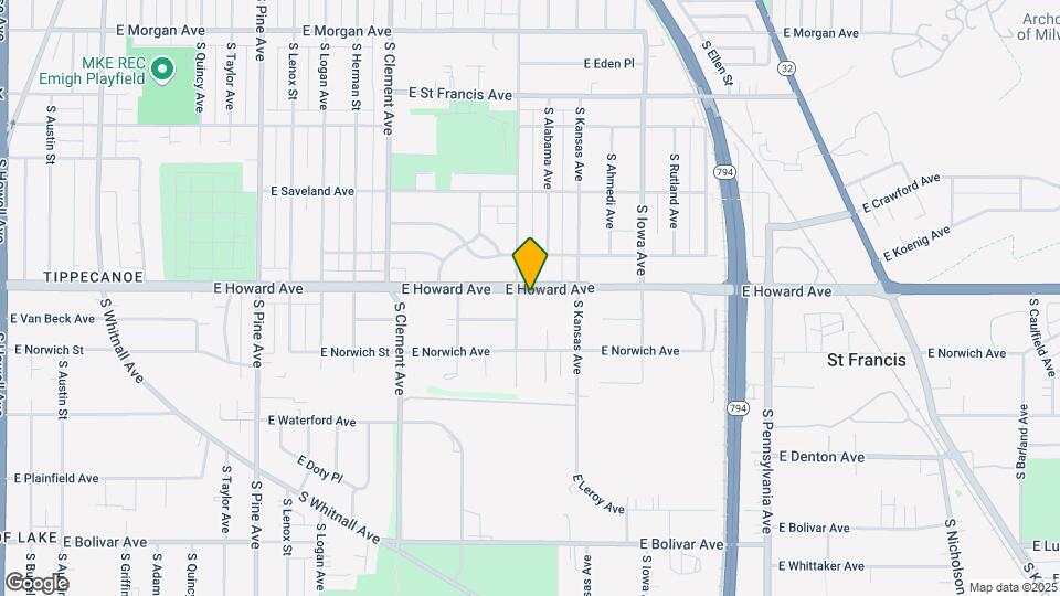 1615 E Howard Ave, Unit UPPER Map and Location Details