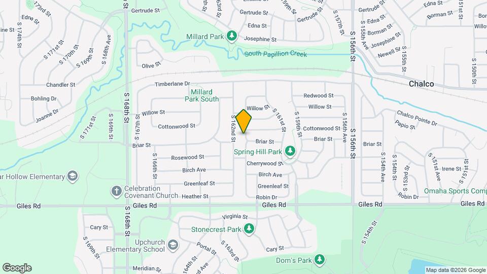 7834 S 161st Terrace Map and Location Details