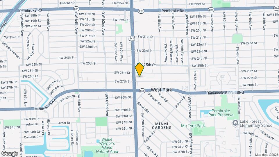 5925 SW 27th St Map and Location Details