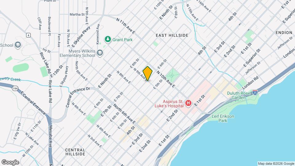 830 E 6th St Map and Location Details