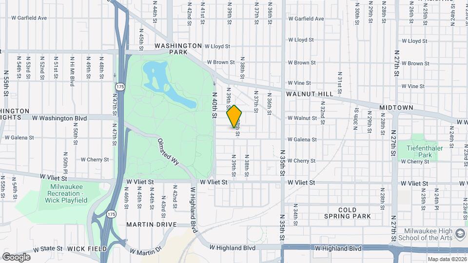 1621 N 38th St Map and Location Details