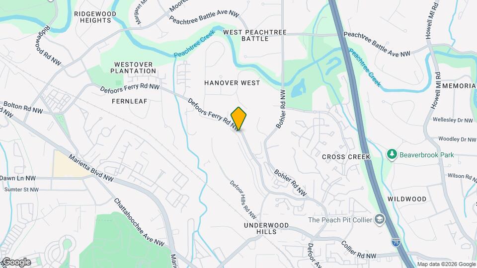 2328 Defoors Ferry Rd NW Mapa y Detalles de la Ubicación