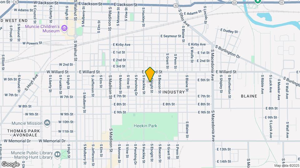 1215 S Ebright St Map and Location Details