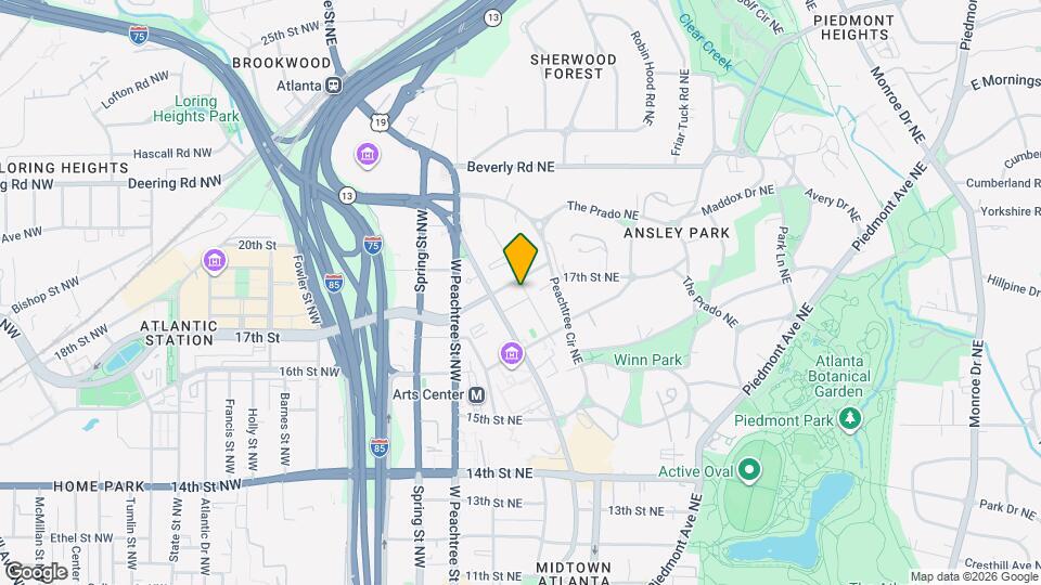 1421 W Peachtree St NE, Unit 307 Map and Location Details