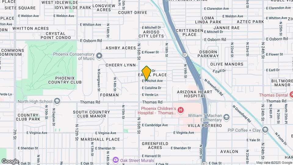 1621-1623 E Pinchot Ave Map and Location Details