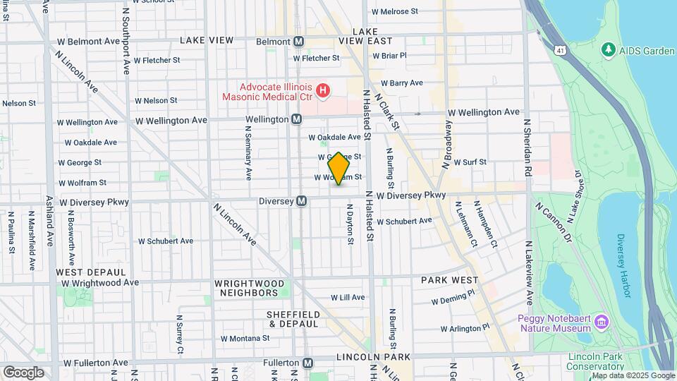 844 W Diversey Pky, Unit 3W Map and Location Details