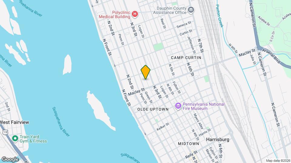 2124 Susquehanna St Map and Location Details