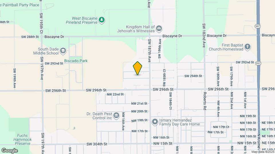 18781 SW 294th Terrace Map and Location Details