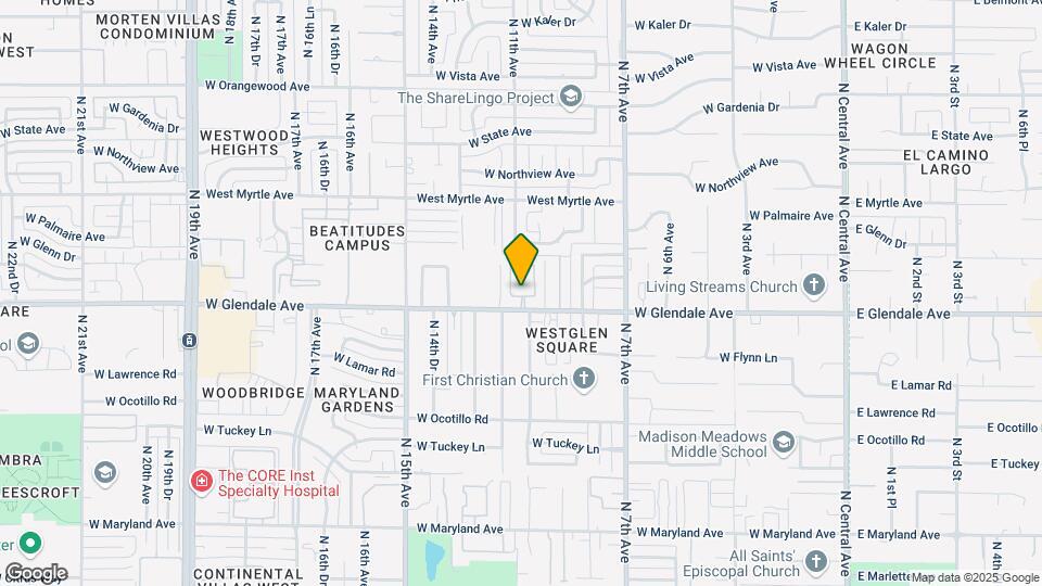 1020 W Cactus Wren Dr Mapa y Detalles de la Ubicación