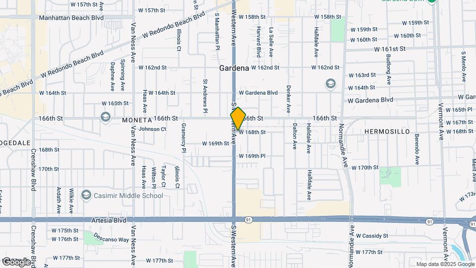 16806 S Western Ave Map and Location Details