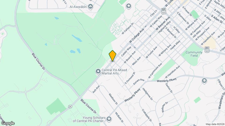 1206 W College Ave Map and Location Details