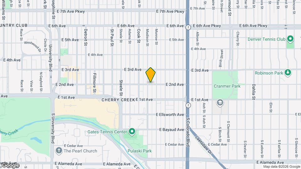 3527 E 2nd Ave Mapa y Detalles de la Ubicación