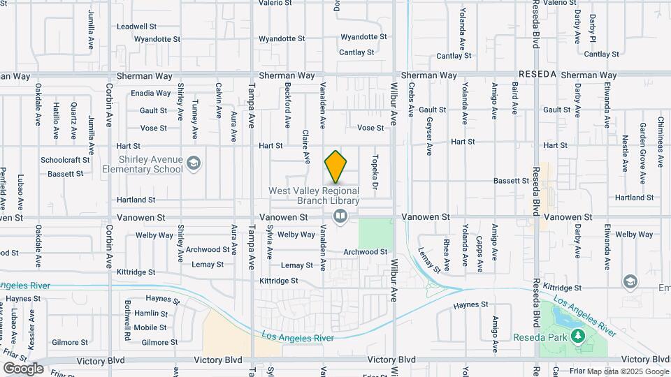 19040 Bassett St Map and Location Details