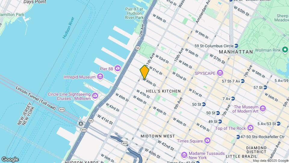 544 W 49th St Mapa y Detalles de la Ubicación
