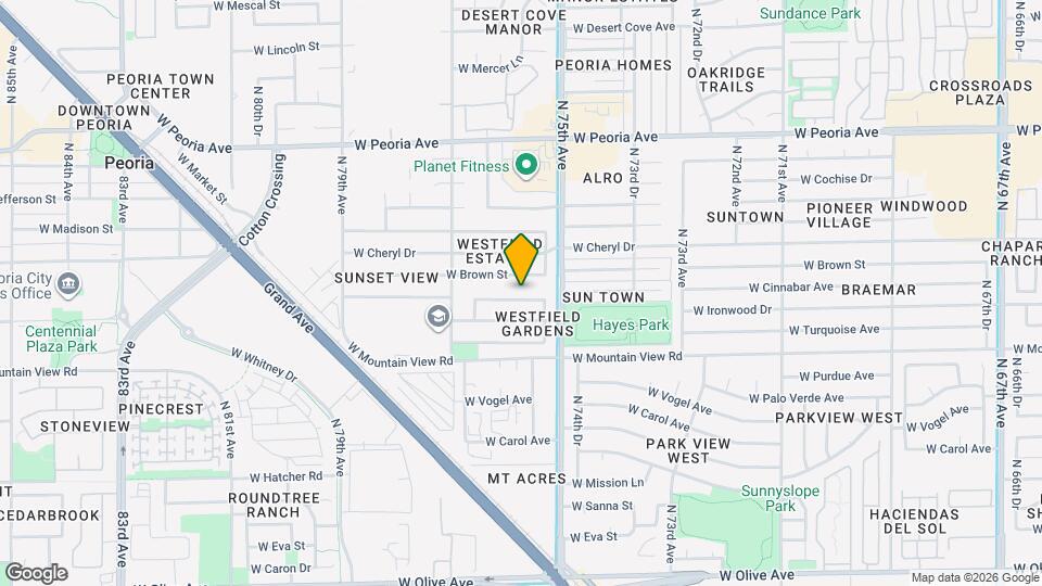 7542 W Cinnabar Ave Map and Location Details