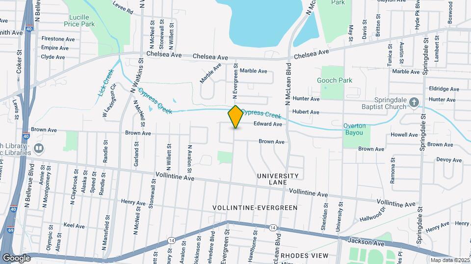 1080 N Evergreen St Map and Location Details