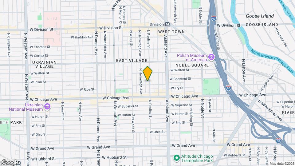 852 N Paulina St Map and Location Details