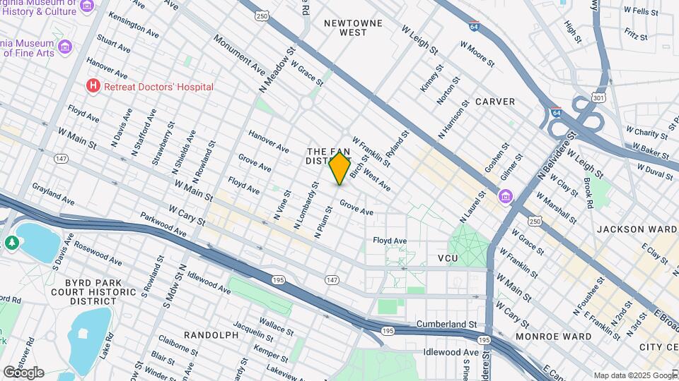 205 N Plum St Map and Location Details