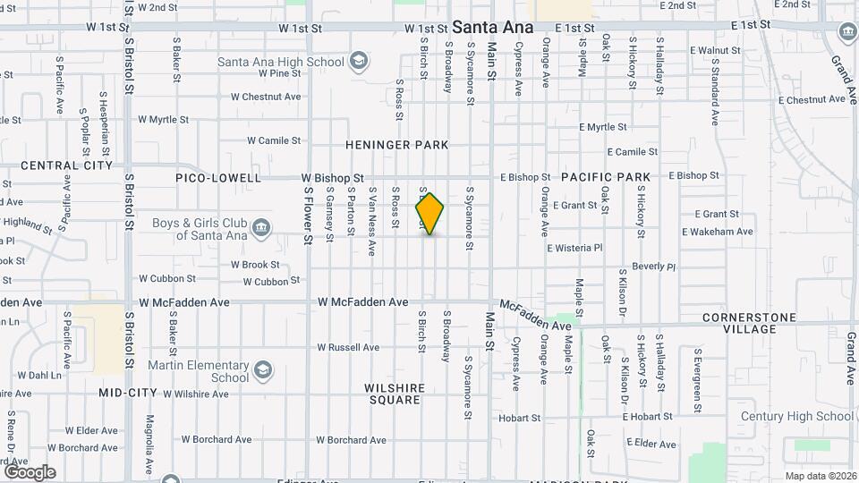 801 S Birch St Map and Location Details