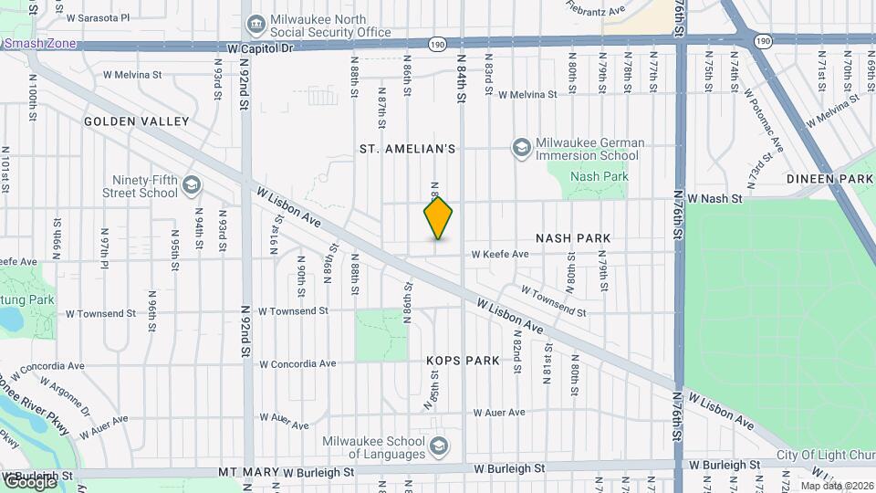 8434 West Keefe Ave, Upper Map and Location Details