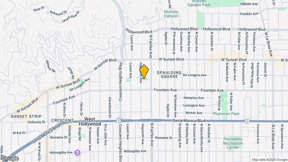 1342 N Hayworth Ave Map and Location Details