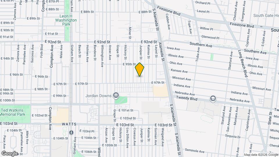 9619 Juniper St, Unit A Map and Location Details