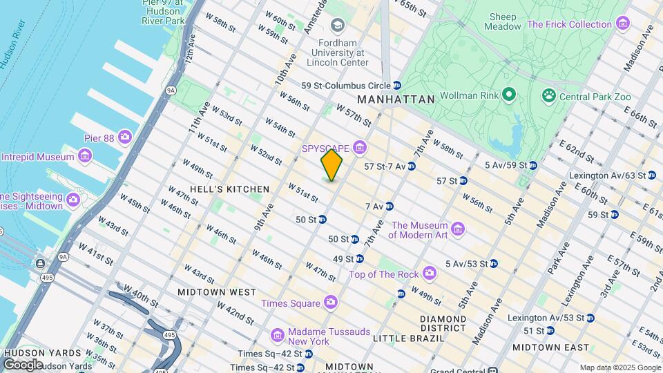 305 W 52nd St Map and Location Details