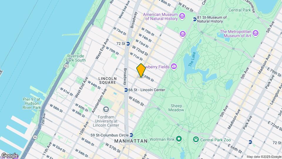 65 W 68th St Map and Location Details