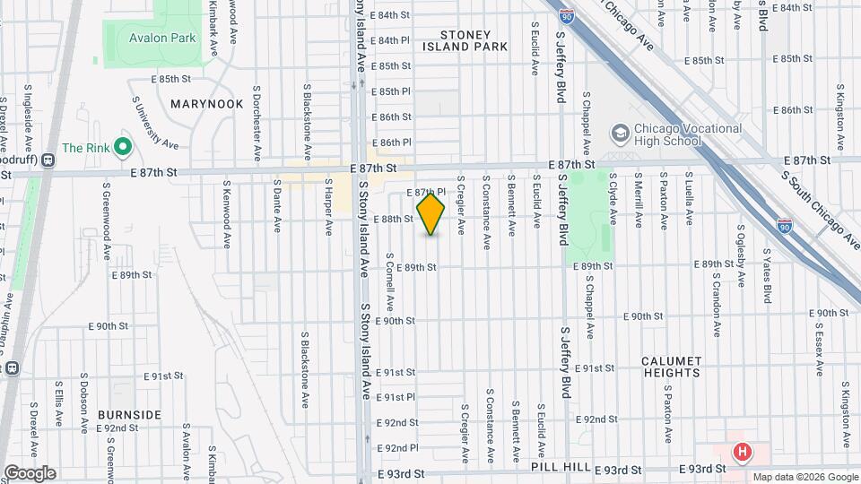 8828 S Ridgeland Ave Map and Location Details
