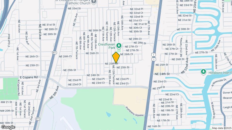 1264 NE 25th Ct Map and Location Details