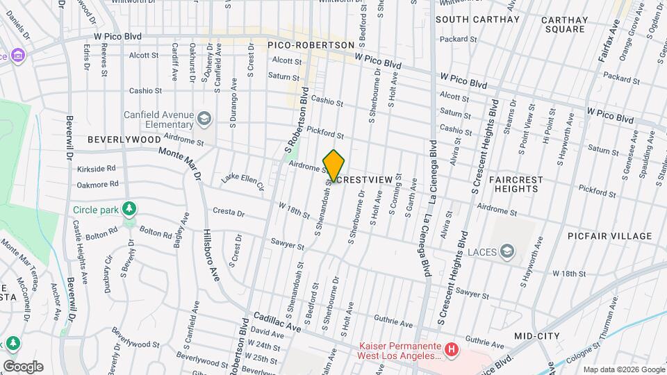 1728 S Shenandoah St Map and Location Details