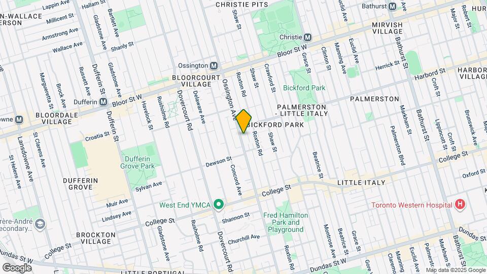 Ossington and Harbord Map and Location Details