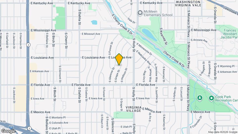 1365 S Grape St Map and Location Details