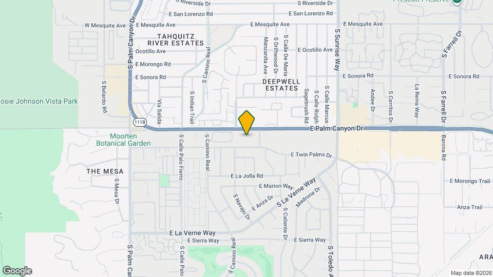 1111 E Palm Canyon Dr Map and Location Details