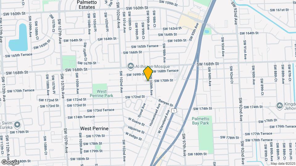 10015 SW 170th Terrace Map and Location Details
