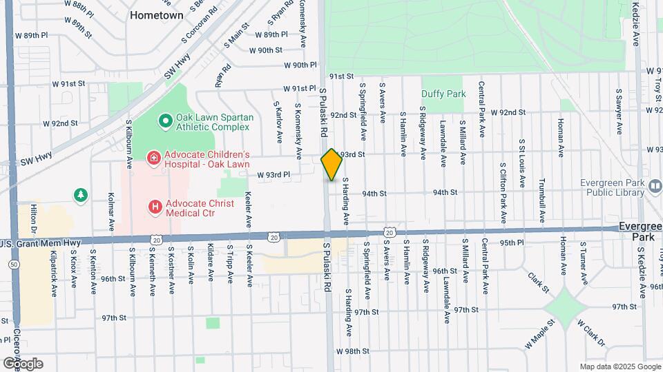 9347 S Pulaski Rd Map and Location Details