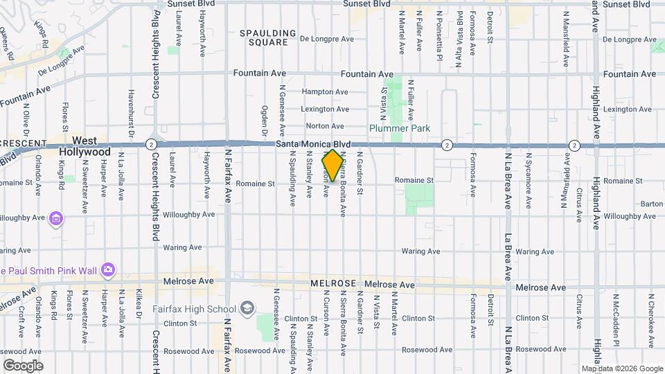 7566 Romaine St, Unit #4 Mapa y Detalles de la Ubicación