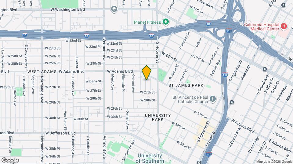 1162 W Adams Blvd Map and Location Details