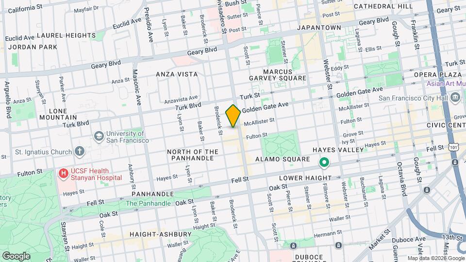 1629 McAllister St Mapa y Detalles de la Ubicación