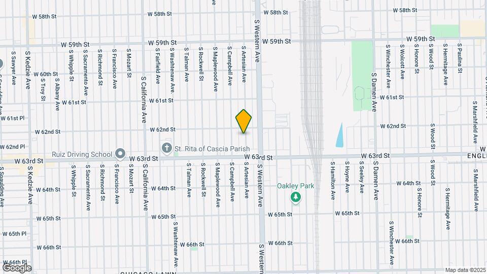 6216 S Artesian Ave Map and Location Details