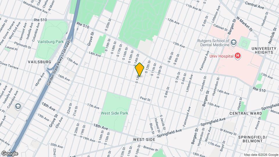 452 S 13th St Map and Location Details