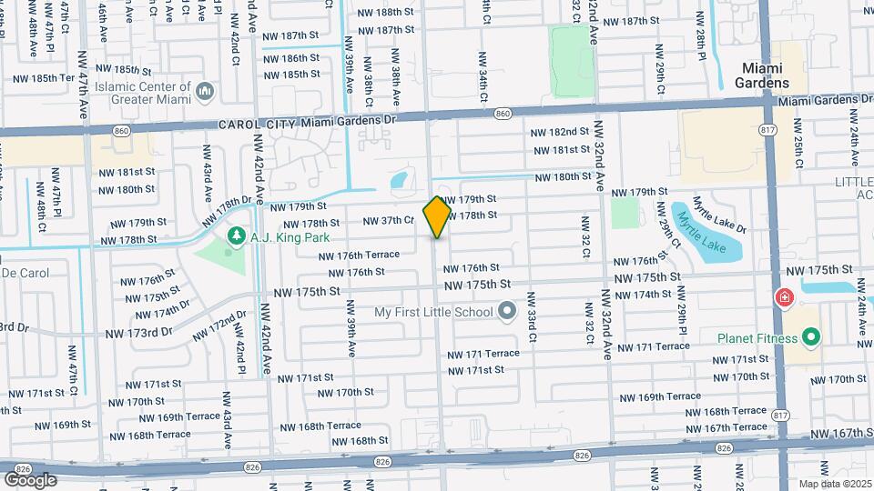17645 NW 37th Ave Mapa y Detalles de la Ubicación